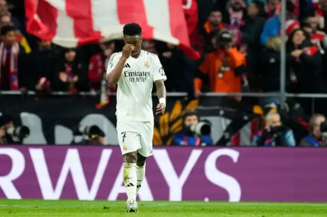 Vinicius Junior left winger of Real Madrid and Brazil after failed the penalty