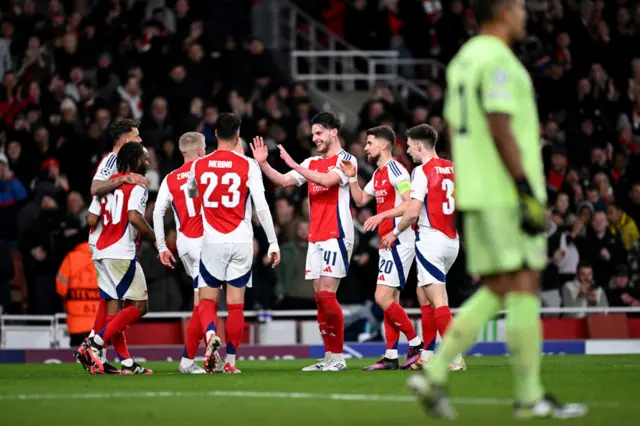 Declan Rice of Arsenal celebrates.