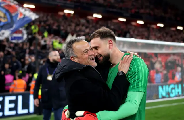 Luis Enrique and Gianluigi Donnarumma