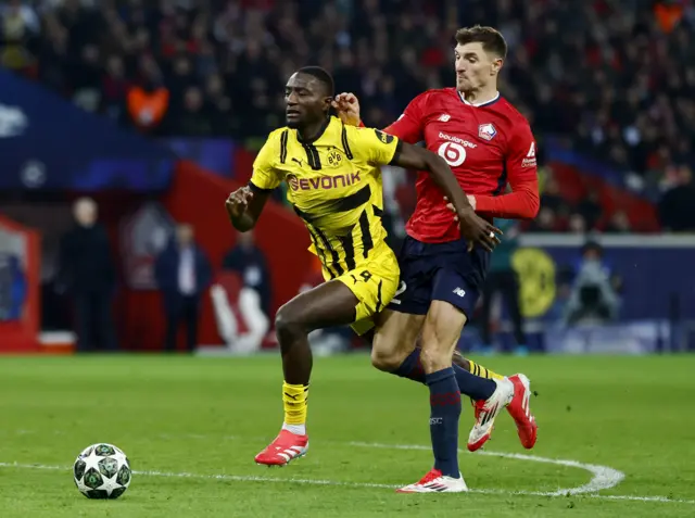 Borussia Dortmund's Serhou Guirassy in action.