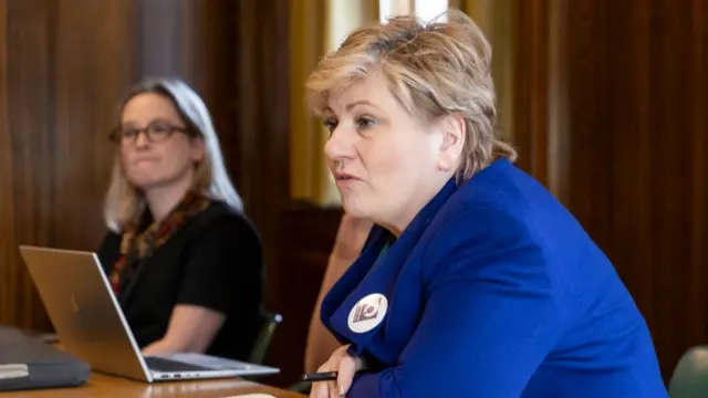 Labour MP Emily Thornberry attends a meeting with case workers in her Islington constituency on March 07, 2025 in London, England