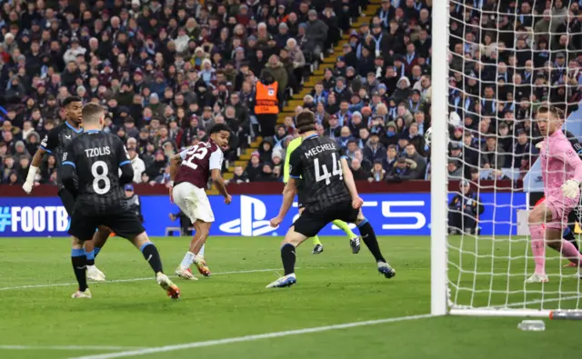 Ian Maatsen of Aston Villa celebrates.