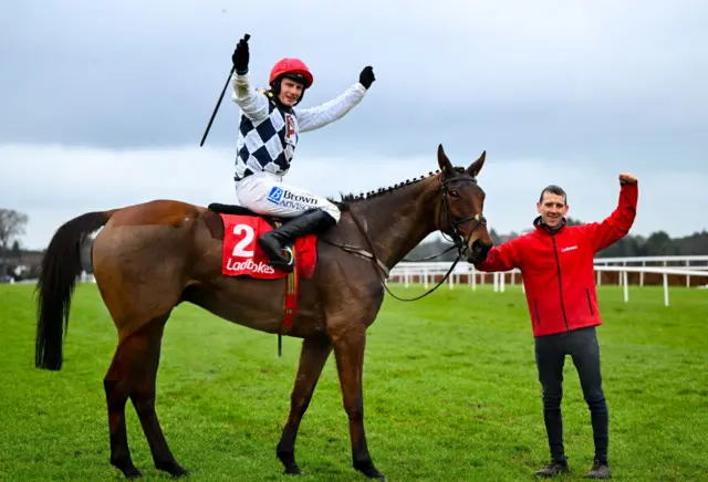 Paul Townend celebrates on Ballyburn