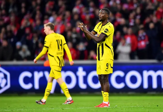 Serhou Guirassy of Borussia Dortmund in action.