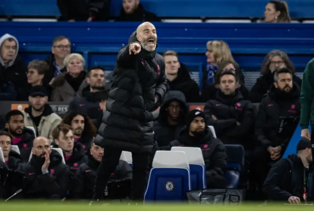 Chelsea FC's manager Enzo Maresca gestures
