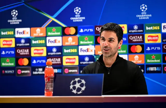 Arteta speaking to the media.