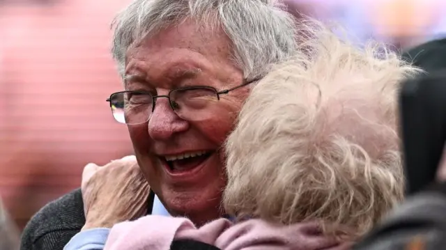 Sir Alex Ferguson celebrates at last year's Festival