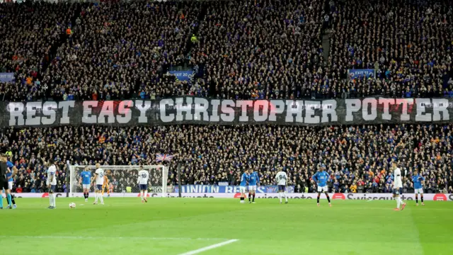 Banner paying tribute to Christopher Potter