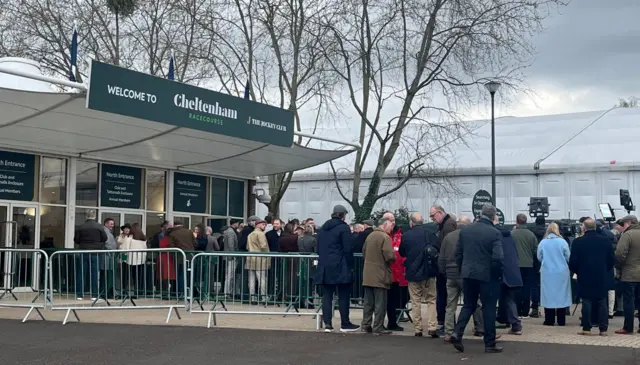 Punters waiting to get into Cheltenham Racecourse