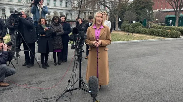 Karoline Leavitt outside the White House