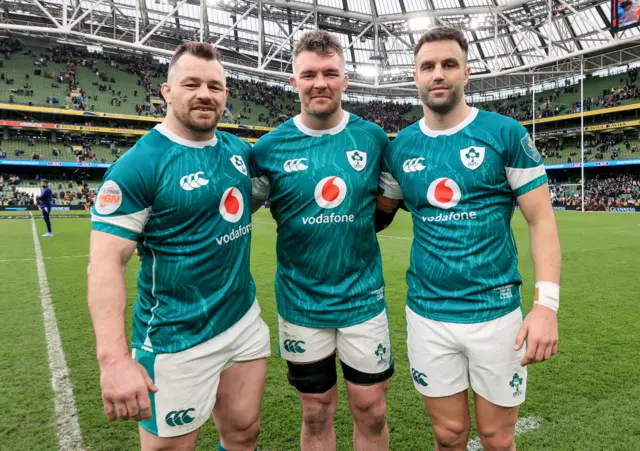 Cian Healy, Peter O'Mahony and Conor Murray