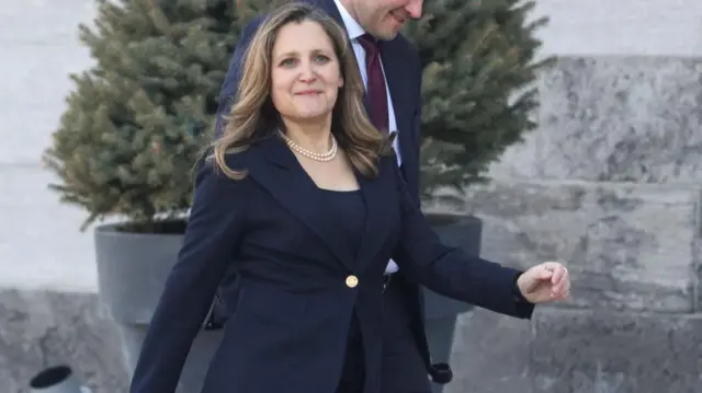 Chrystia Freeland walks into Rideau Hall