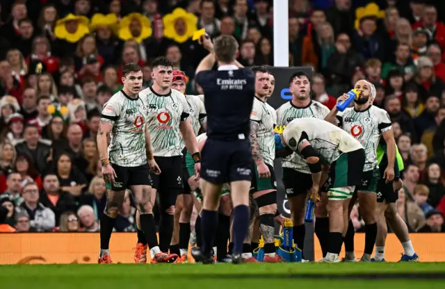 Garry Ringrose is sent to the sin bin by the referee