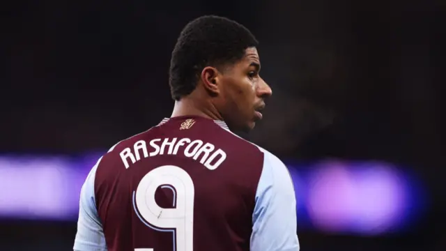 Aston Villa forward Marcus Rashford