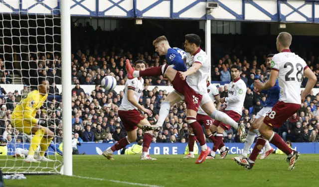 Everton's Jake O'Brien scores their first goal