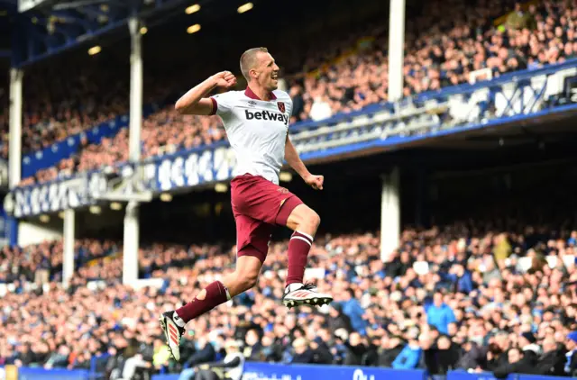 West Ham United's Tomas Soucek celebrates