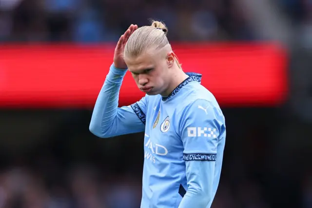 Erling Haaland of Manchester City during the Premier League match between Manchester City FC and Brighton & Hove Albion.