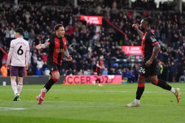 Bournemouth's Marcus Tavernier (left) celebrates