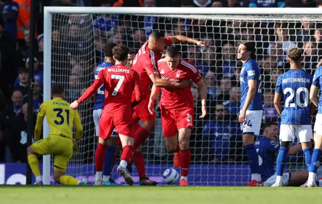 Nottingham Forest's Nikola Milenkovic celebrates