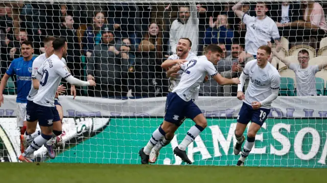 Ryan Porteous celebrates scoring against Portsmouth