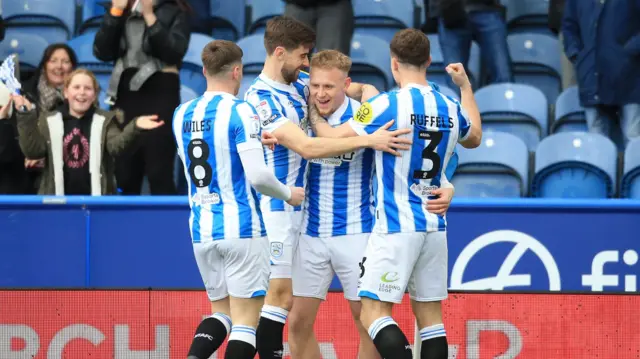 Huddersfield players celebrate