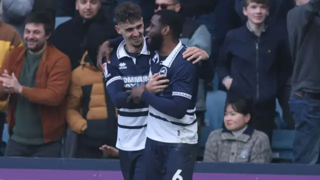 Mihailo Ivanovic celebrates his late winner with Japhet Tanganga