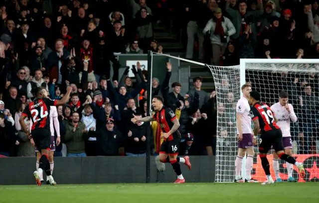 Marcus Tavernier of AFC Bournemouth celebrates his team's first goal,