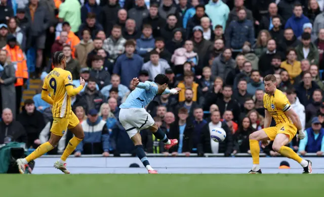 Manchester City's Omar Marmoush scores their second goal