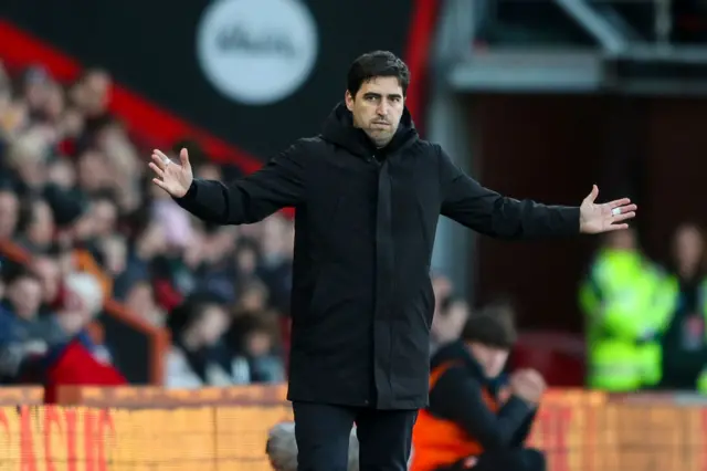 Head Coach Andoni Iraola of Bournemouth during the Premier League match between AFC Bournemouth and Brentford FC