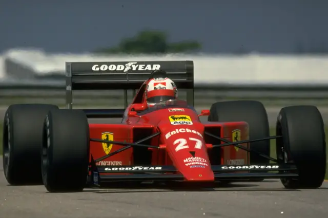 Nigel Mansell driving his Ferrari during the 1989 Brazilian Grand Prix