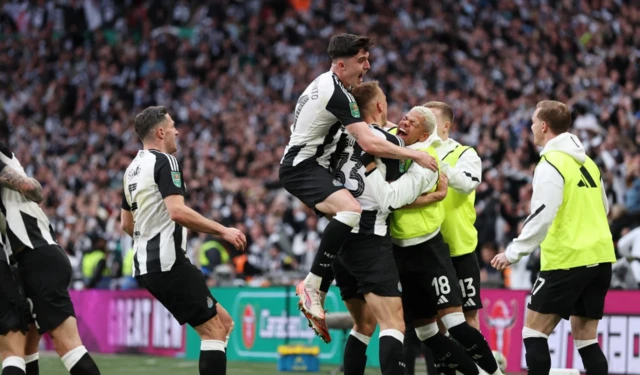 Newcastle United's Dan Burn celebrates