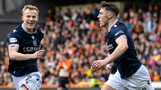 Dundee players celebrating