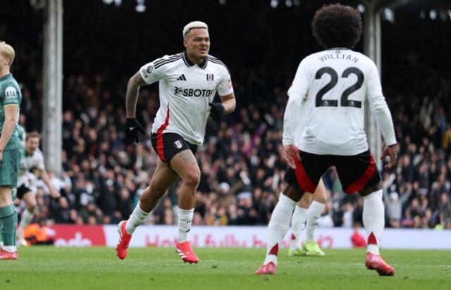 Fulham's Rodrigo Muniz celebrates