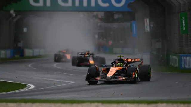 Lando Norris leads the Australian Grand Prix