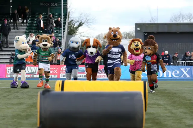 Half-time mascot race