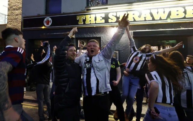 Newcastle fans celebrate