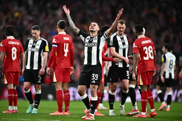 Bruno Guimaraes of Newcastle United celebrates