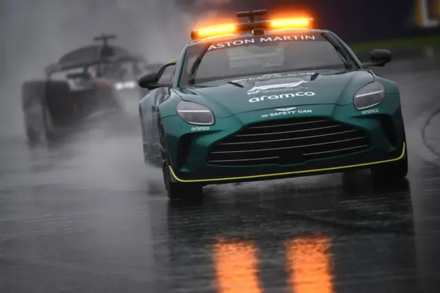 Safety car in the rain in Melbourne