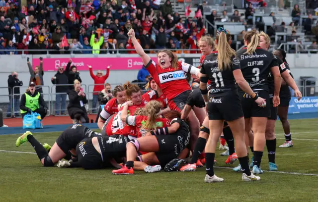 Gloucester-Hartpury celebrate