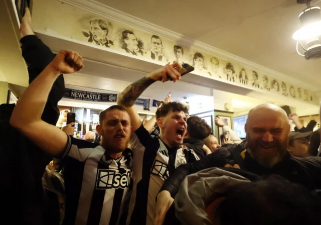 Newcastle fans celebrate