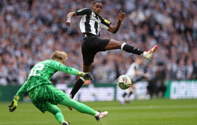 Newcastle United's Alexander Isak in action