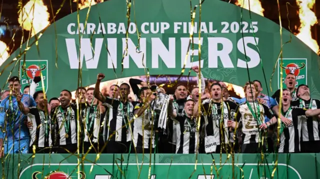 Newcastle lift Carabao Cup trophy