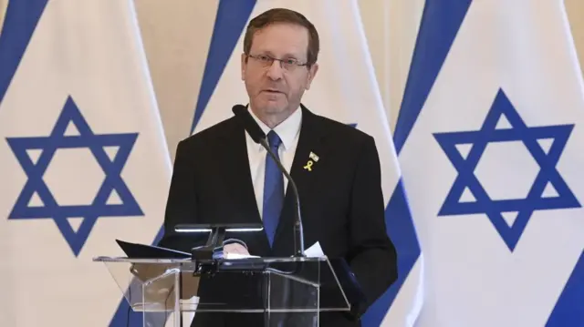 Israeli President Isaac Herzog speaking