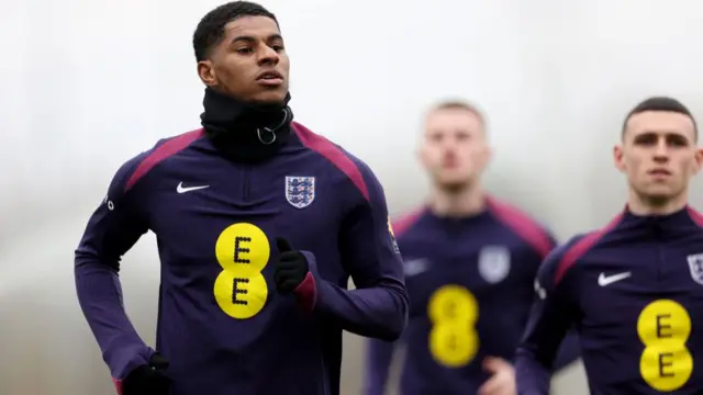 Marcus Rashford in England training