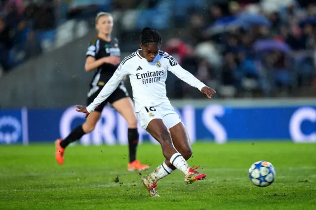 Linda Caicedo opens the scoring against Arsenal