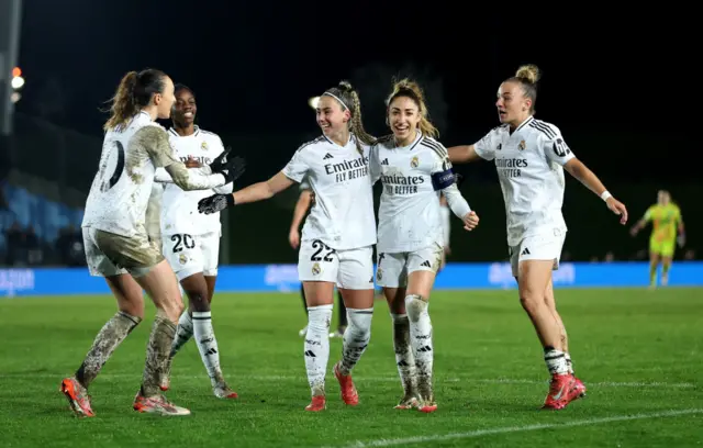 Athenea of Real Madrid celebrates scoring her team's second goal