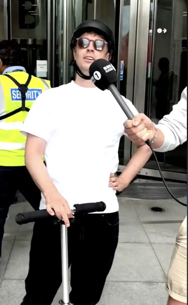 Matt Edmondson on his scooter, in happier times