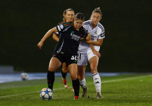 Real Madrid's Filippa Angeldal in action with Arsenal's Kyra Cooney-Cross