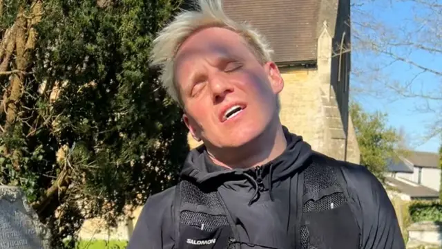 Jamie Laing catches his breath on day two of the Ultra Marathon Man challenge