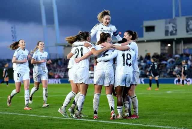 Linda Caicedo of Real Madrid celebrates.